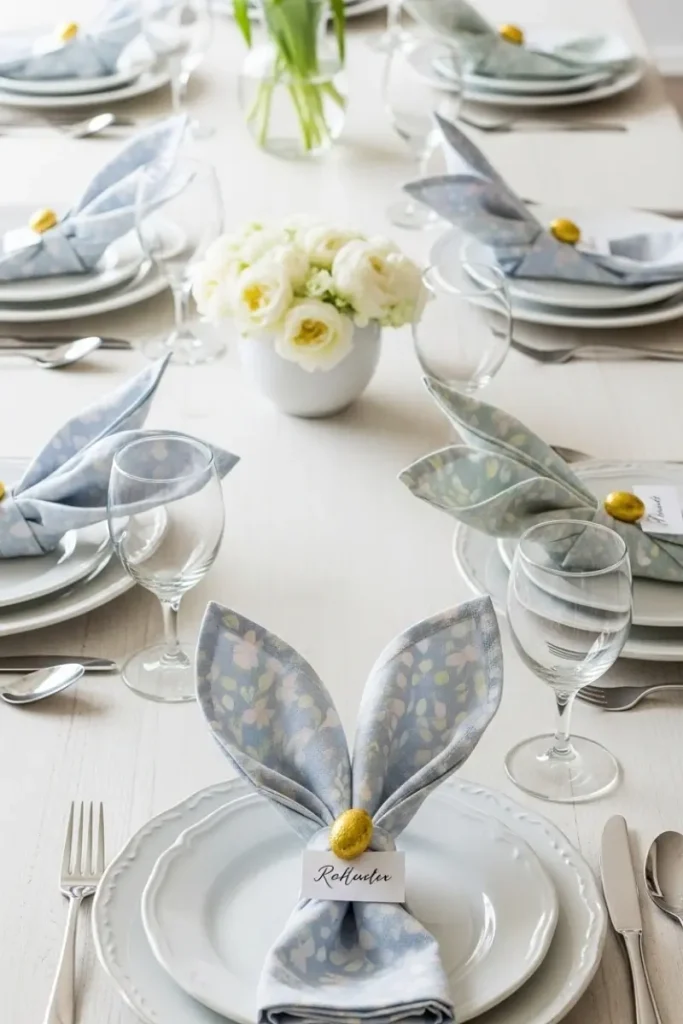 Bunny Ear Napkins for easter table decor