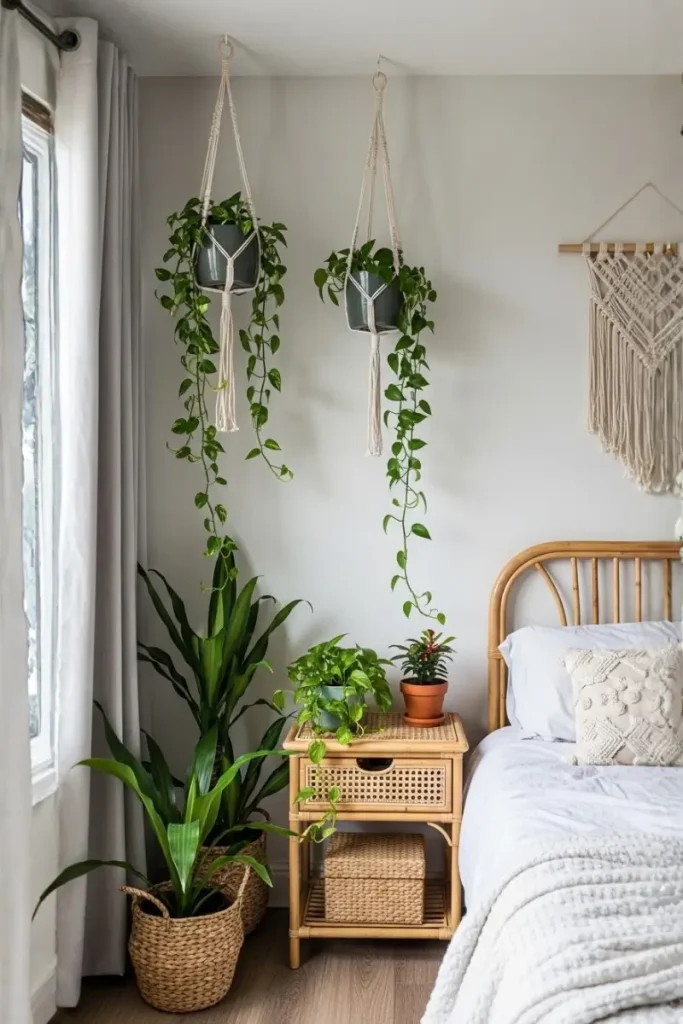 Greenery in Boho Bedroom