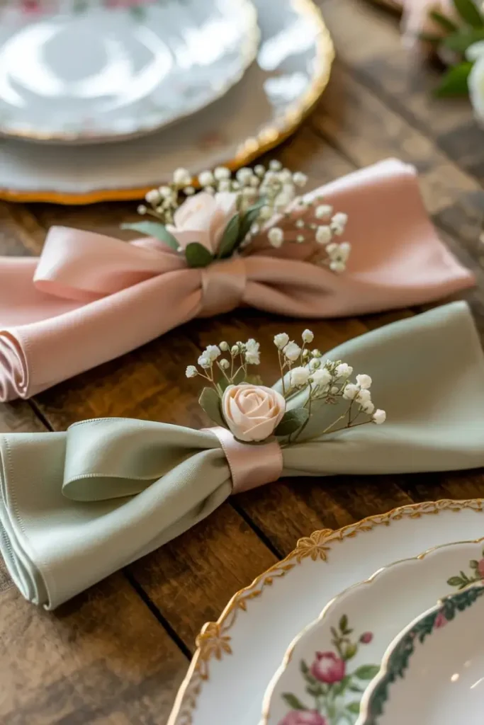 DIY Napkin Rings with Ribbons or Flowers