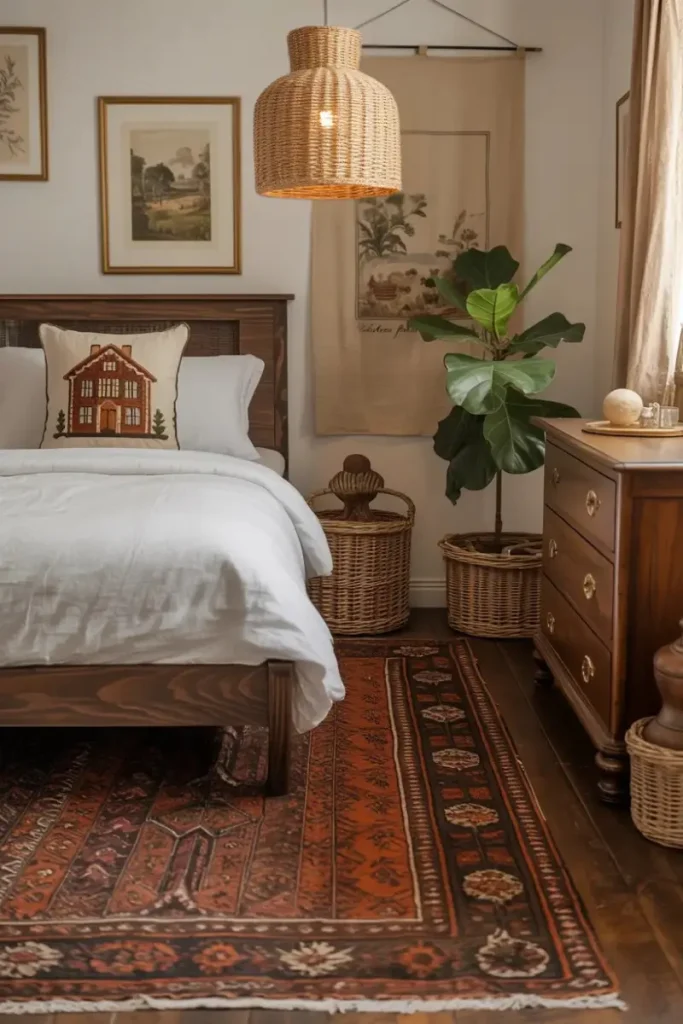 Artisanal Pieces in boho bedroom