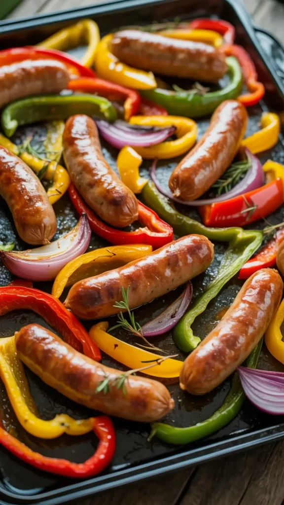 Sheet Pan Sausage and Peppers