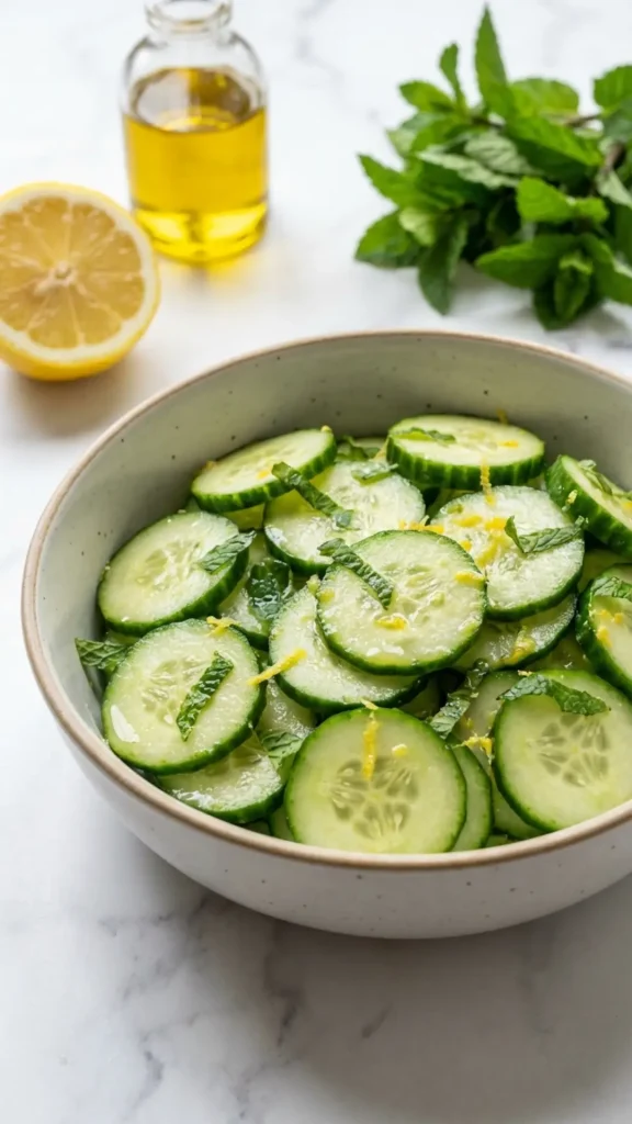Mediterranean Mint & Lemon Cucumber Salad