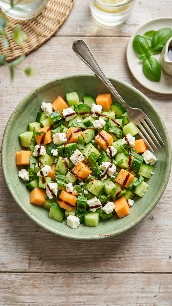 Cucumber, Feta & Basil Summer Salad