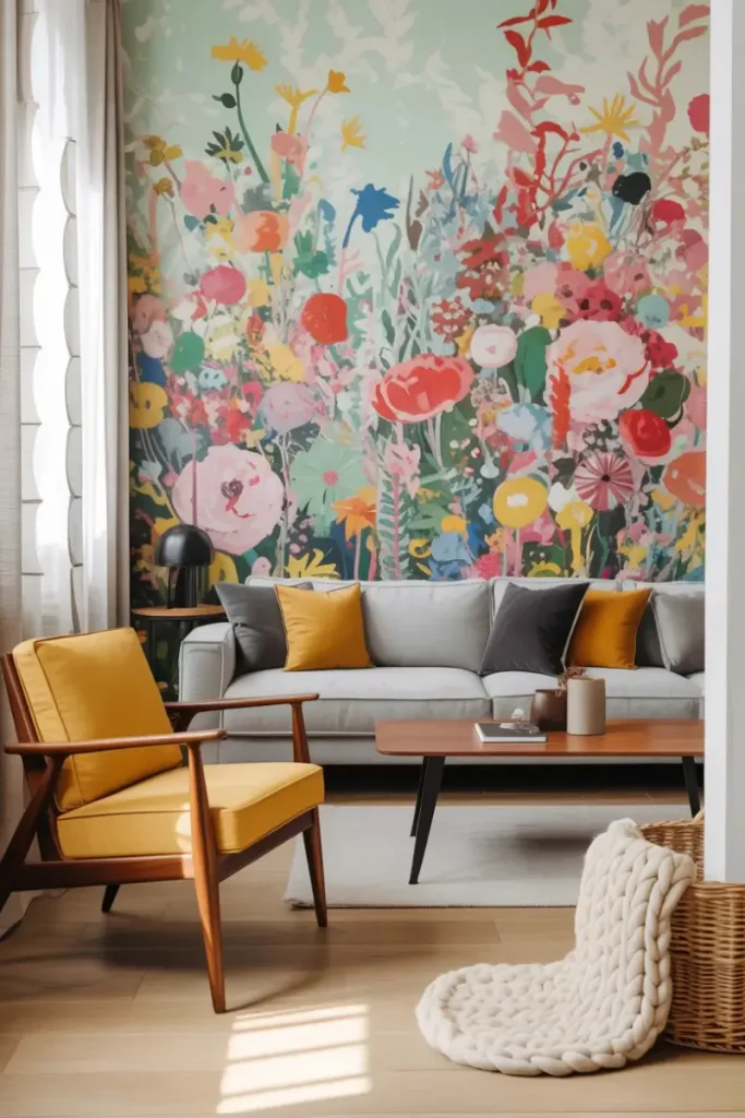 Floral accent in living room