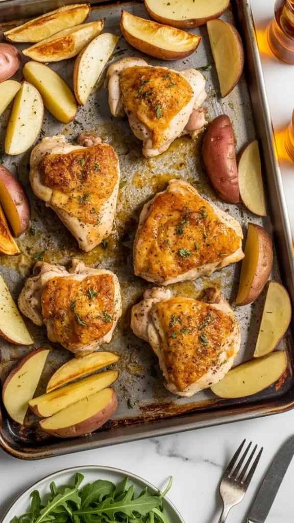 Sheet Pan Honey Mustard Chicken and Potatoes