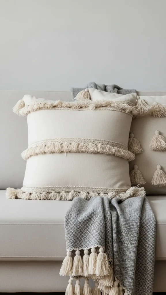 Tassels and Fringe on Pillows and Throws