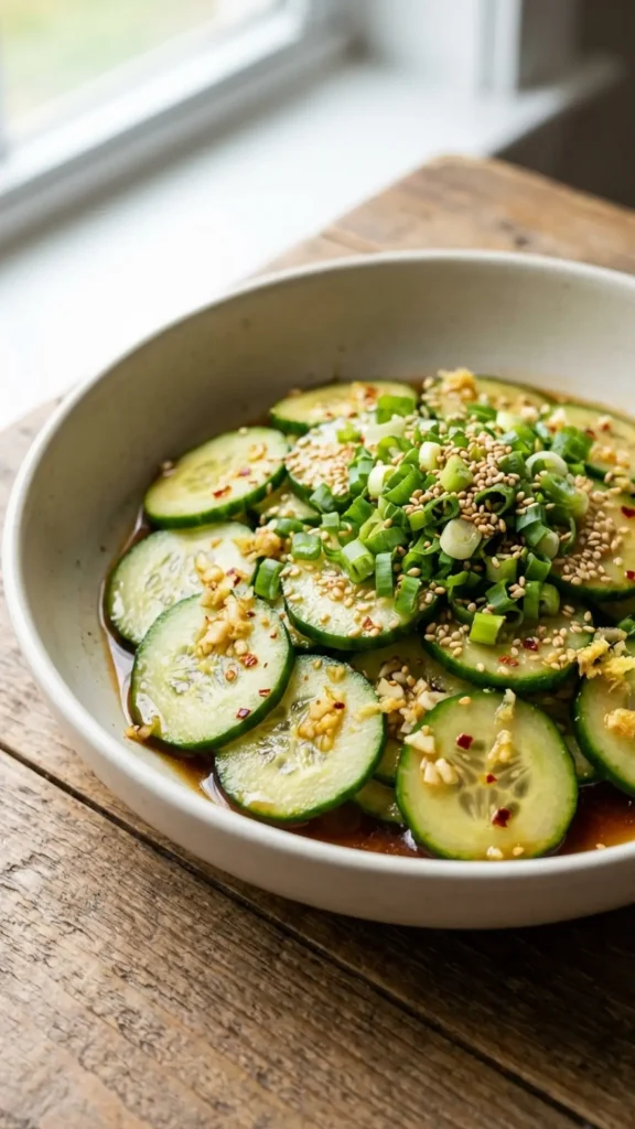 Soy-Ginger Garlic Cucumber Salad