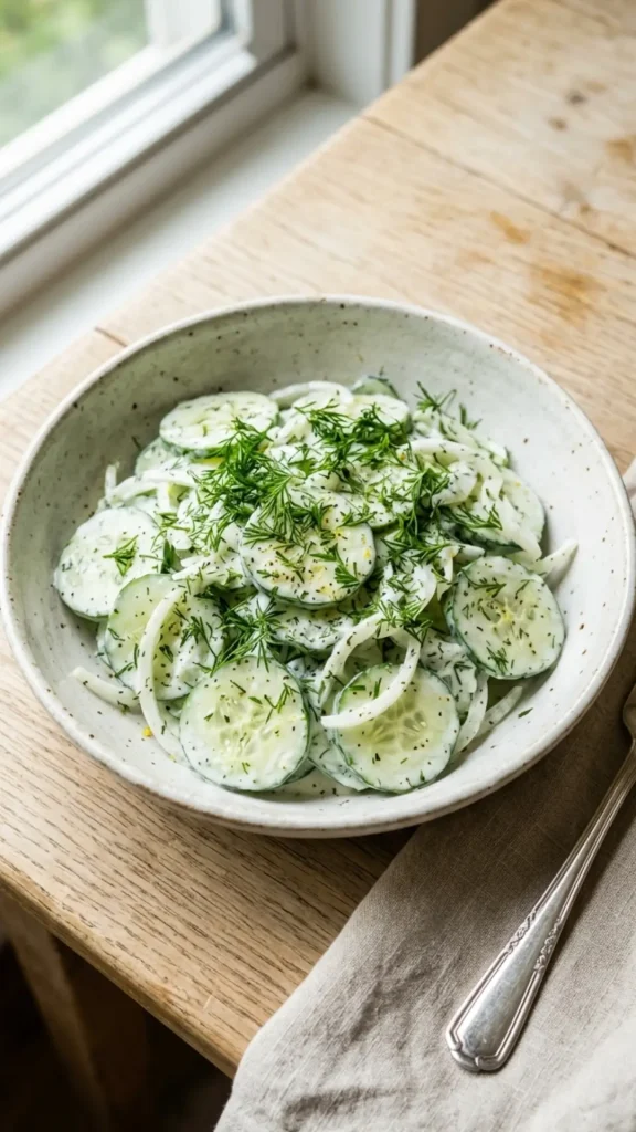 Classic Creamy European-Style Cucumber Salad