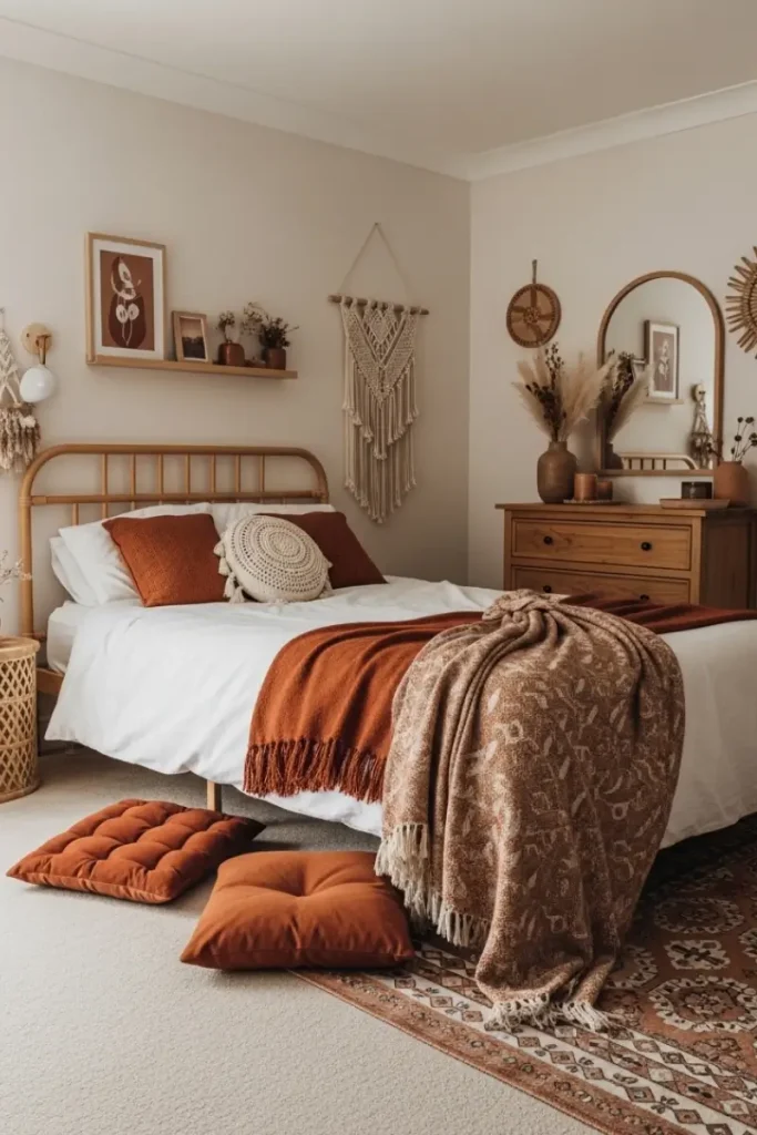 Warm Color Palettes for boho bedroom ideas