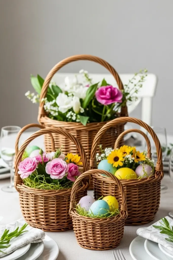 Wicker Basket Centerpieces