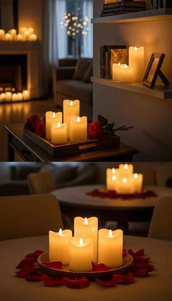 Electric Heart Pillar Candles
