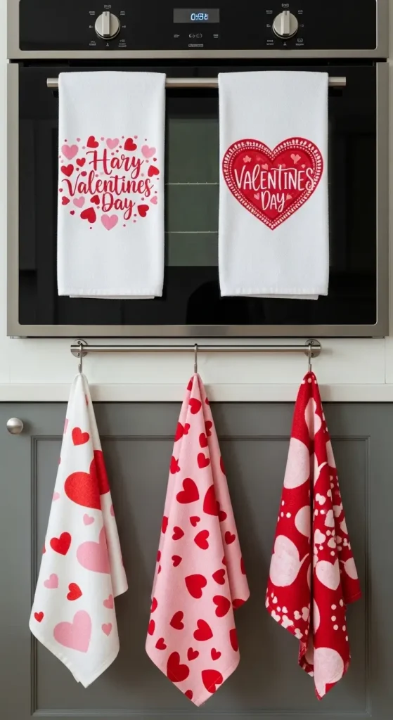 Kitchen Towels with Valentine Motifs