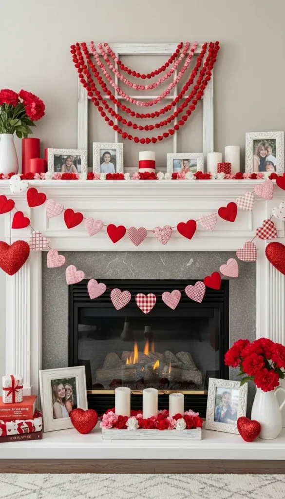 Mantel Display with Garlands