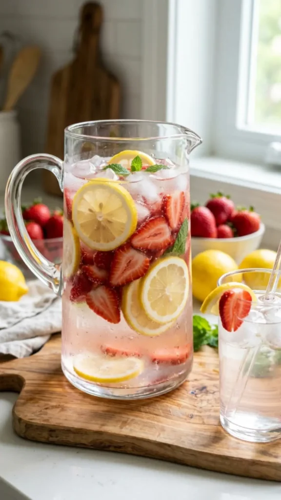 Strawberries and Lemon Detox Water