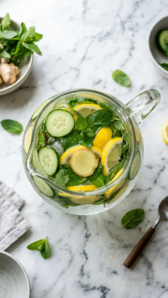 Ginger, Mint, and Citrus Detox Water