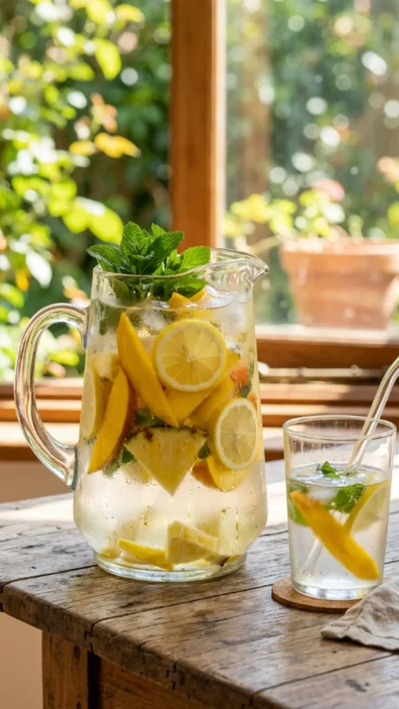 Mango, Lemon, and Pineapple Detox Water