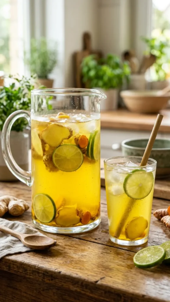 Ginger, Turmeric, Lime Detox Water