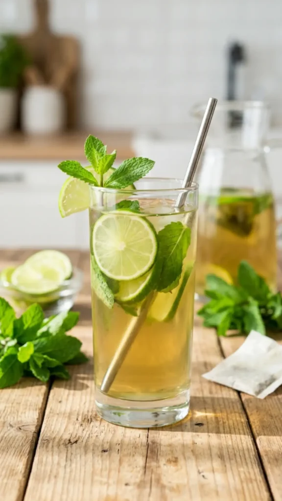 Green Tea, Lime, and Mint Detox Water