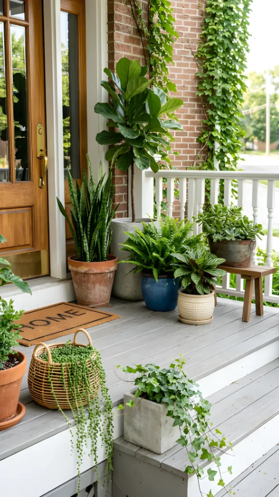 Layer Plants of Varying Heights and Pots