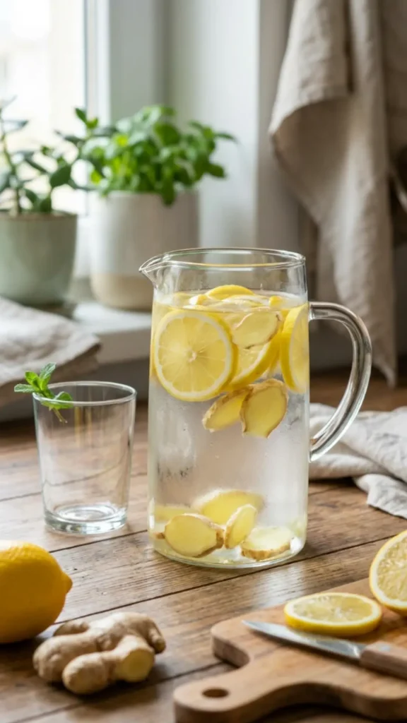 Lemon and Ginger Detox Water