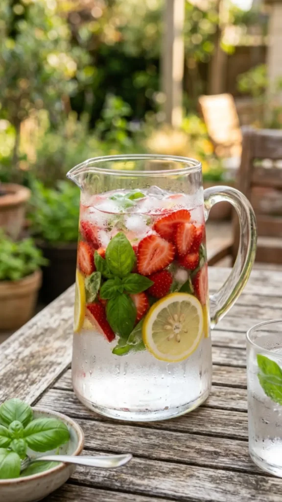 Strawberry and Basil Detox Water