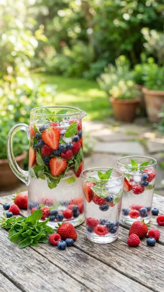 Mixed Berries and Mint Detox Water