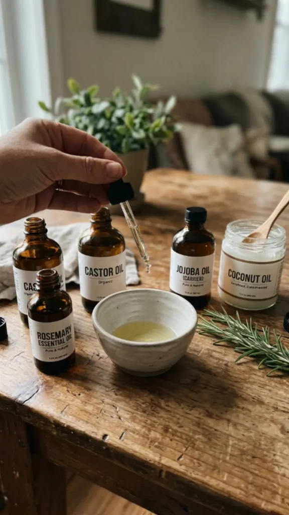 Use Essential Oils Like Rosemary or Castor Oil