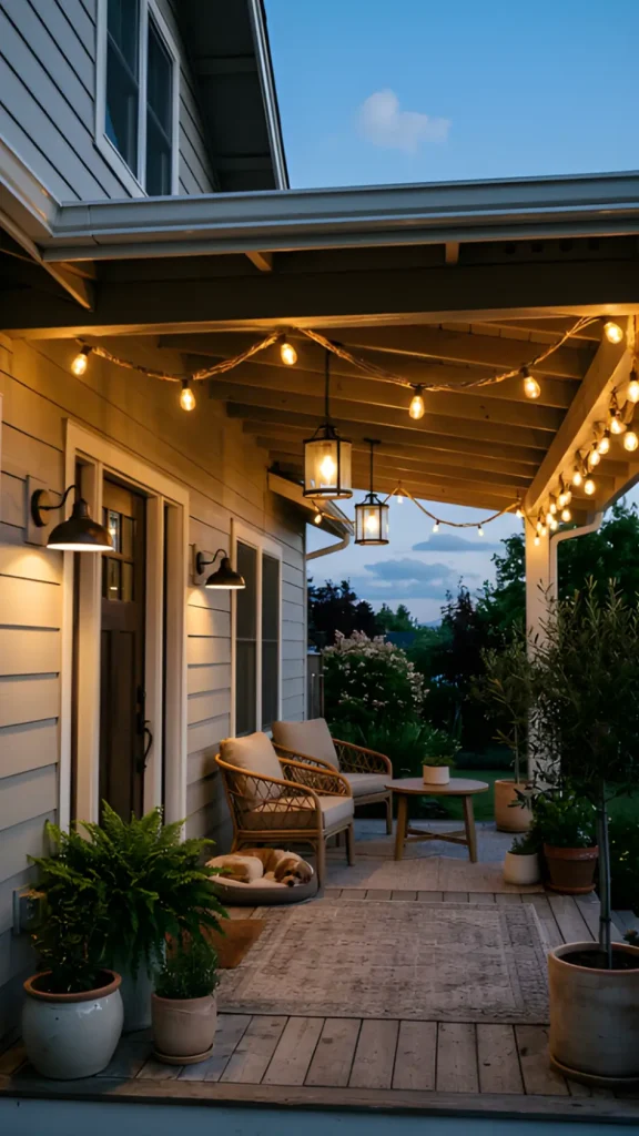 Update Lighting with Sconces, Pendants, or String Lights