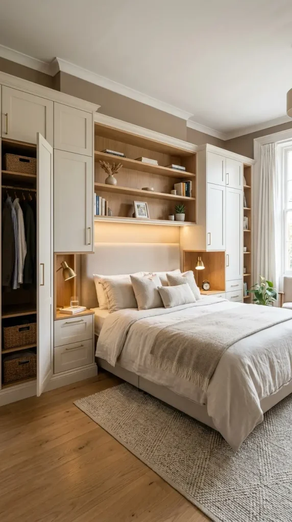 Built-in Wardrobes & Shelving Around the Bed