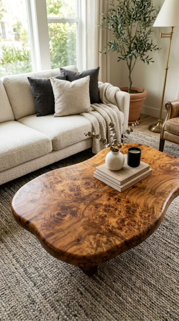 Burl Wood or Expressive Grain Tables