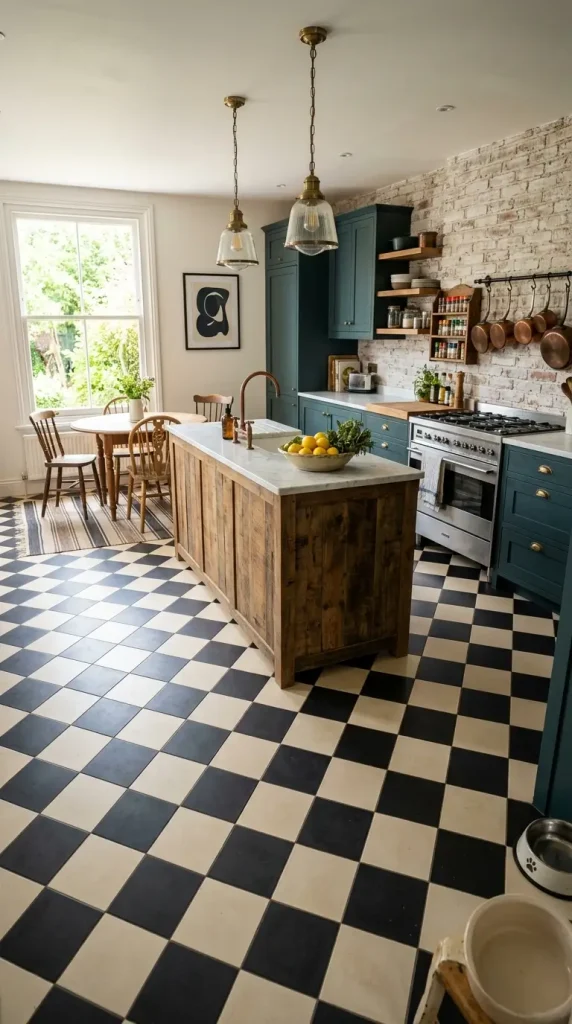 Checkerboard or Patterned Flooring