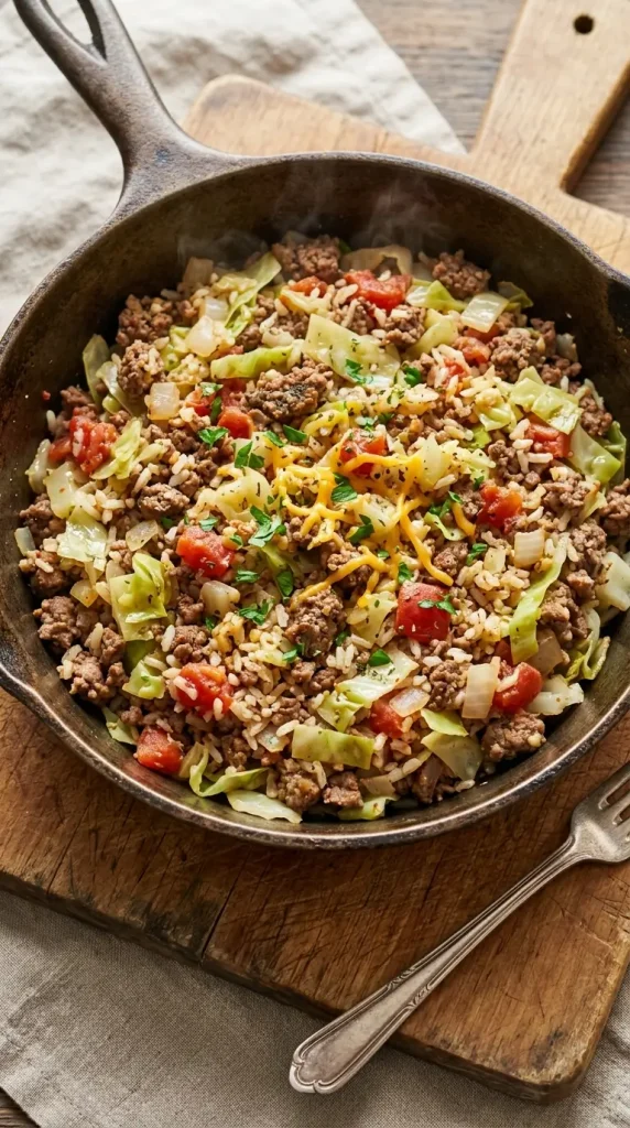 Ground Beef and Cabbage Skillet