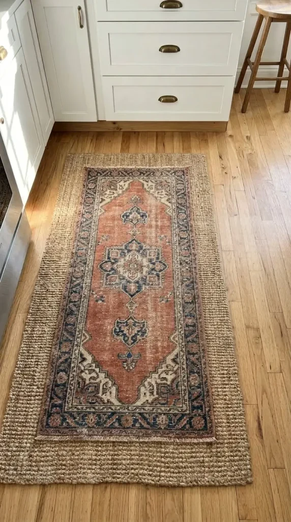 Layered Rugs and Eclectic Textiles