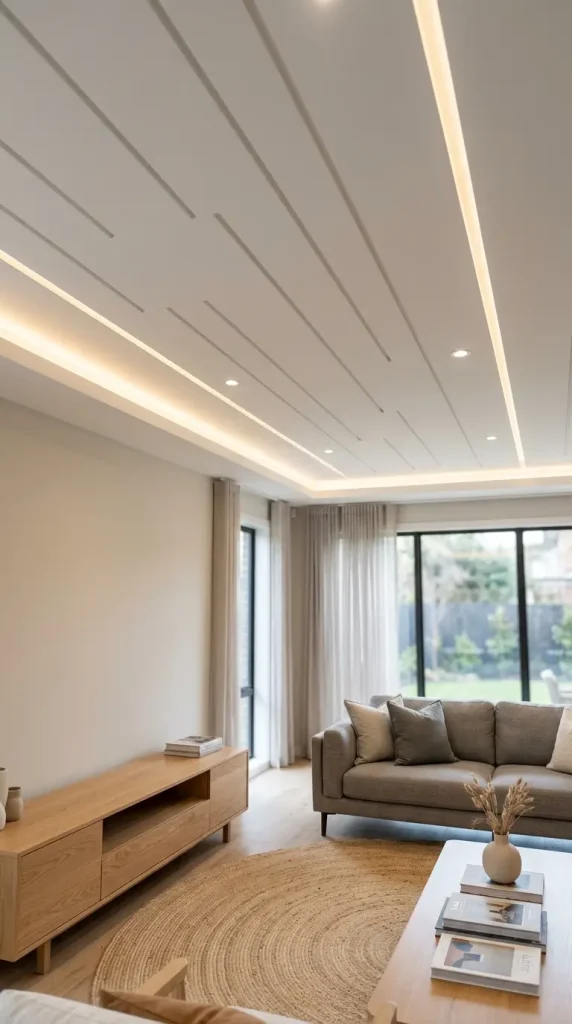 Minimalist Linear Groove Ceiling