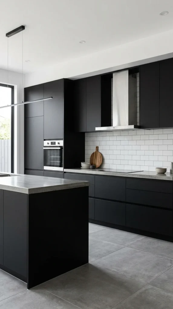 Modern Minimalist Flat Black Panels