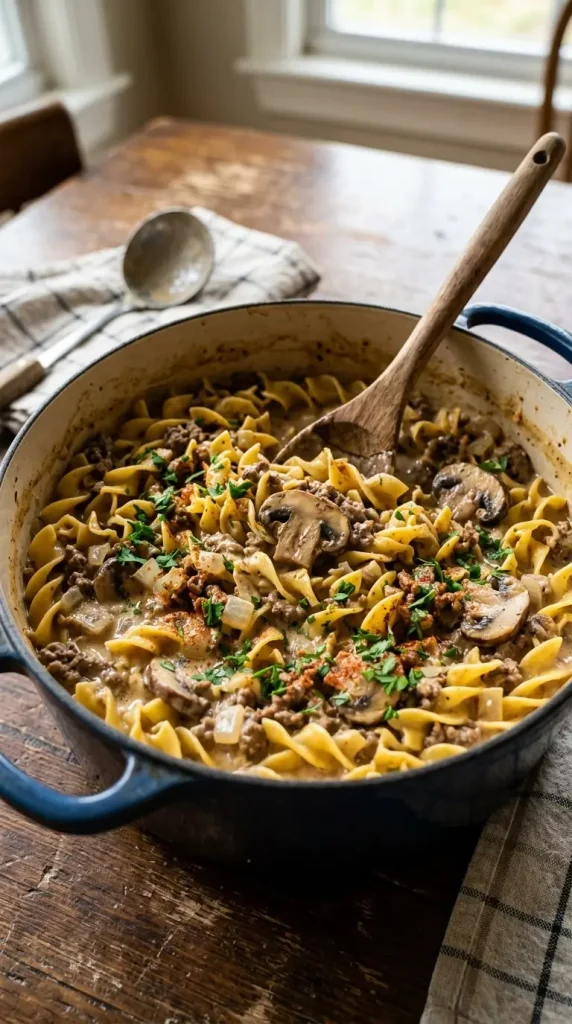 One-Pot Ground Beef Stroganoff