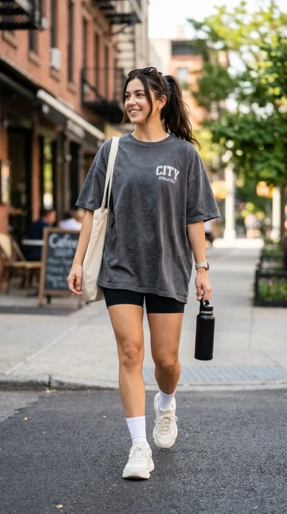 Oversized Tee + Biker Shorts