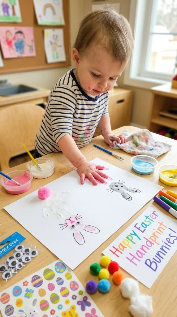 Handprint & Fingerprint Bunny Art