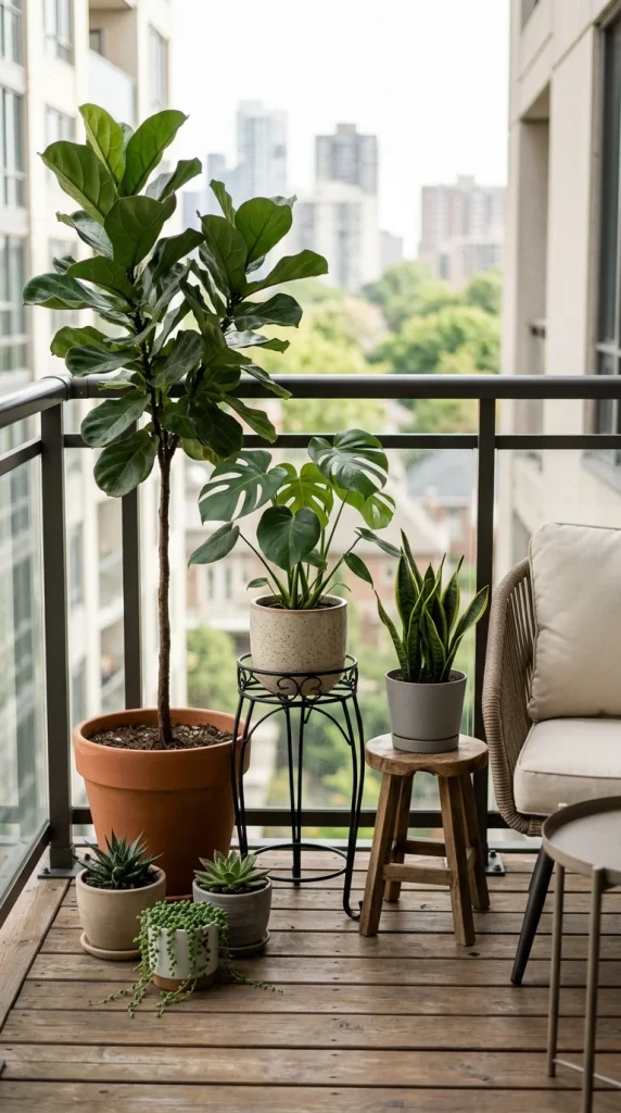 Mix of Container Plants & Plant Stands