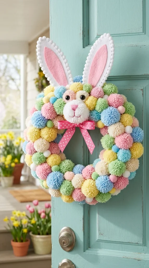 Pom-Pom Bunny Wreath