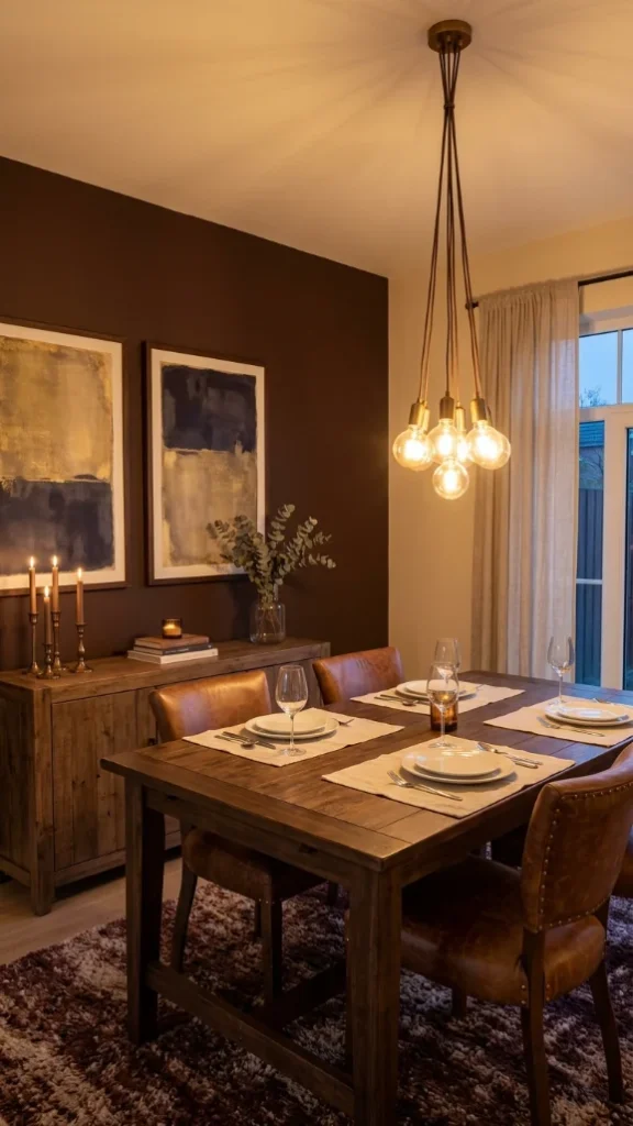 Rich Chocolate Brown or Deep Brown Accent Wall