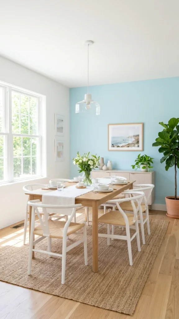 Sky Blue or Aqua Accent Wall