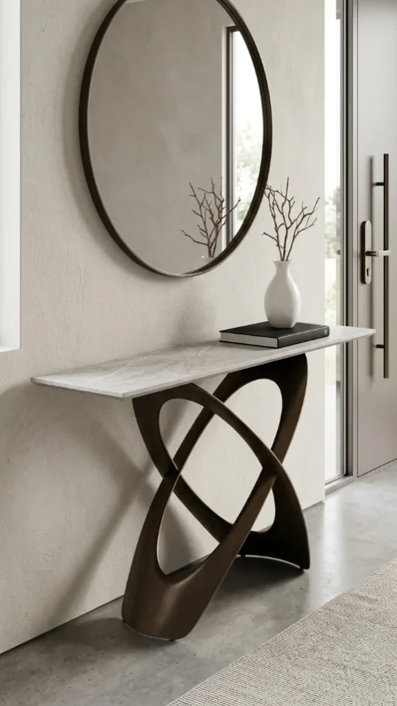 Sintered Stone Modern Sculptural Console