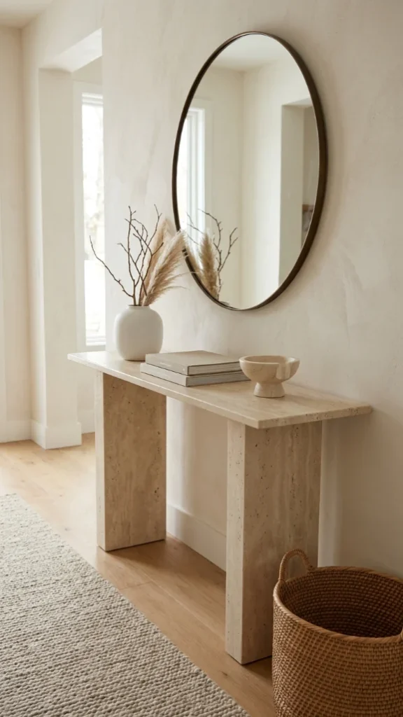 Travertine Stone Console