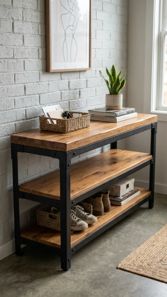 Industrial Metal & Wood Hybrid Console