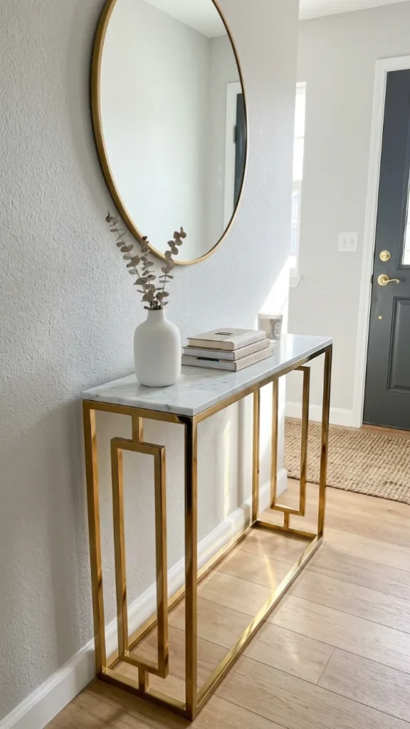 Gold PVD-Coated Metallic Frame Console