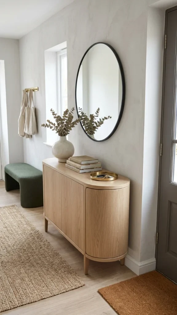 Curved or Rounded-Edge Modern Console