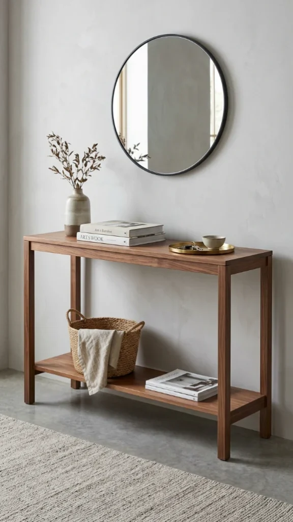 Walnut Minimal Shelf Console