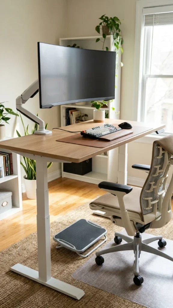 Adjustable Sit-Stand Desk Setup