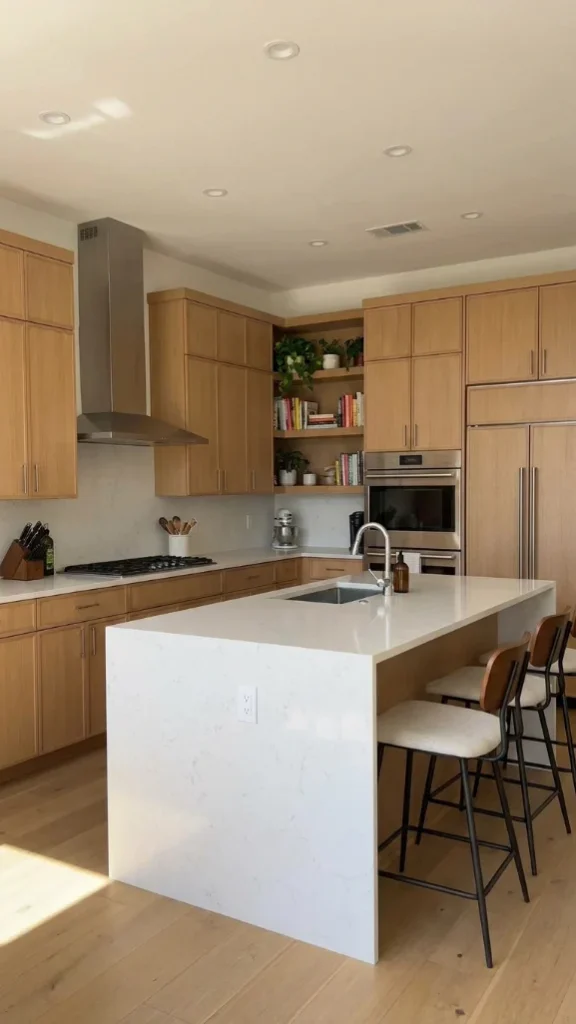 L-Shaped Kitchen with Island